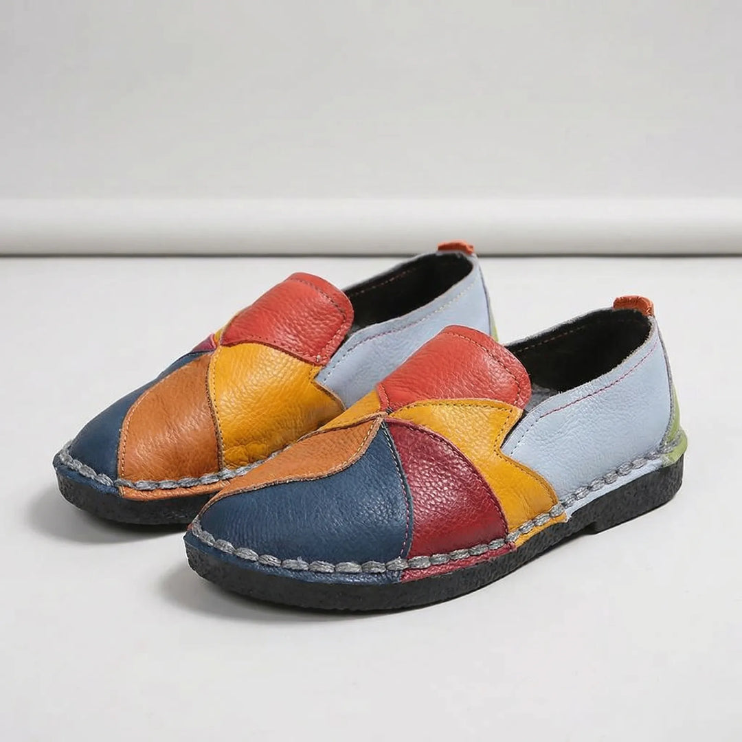 Patchwork Slip-On Flat Loafer - Cecilia