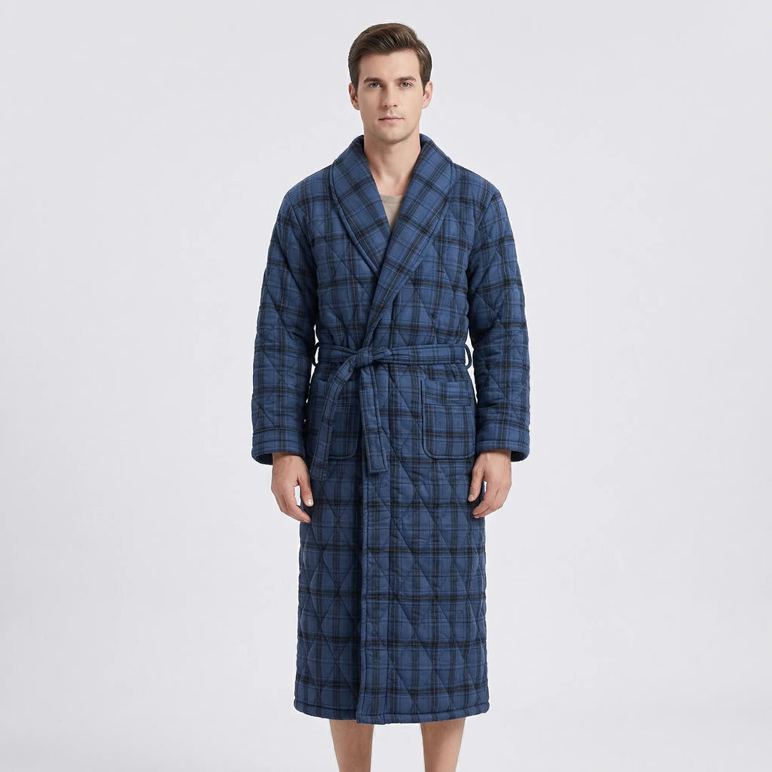 Quilted Three-Layer Long Dressing Gown - Wade