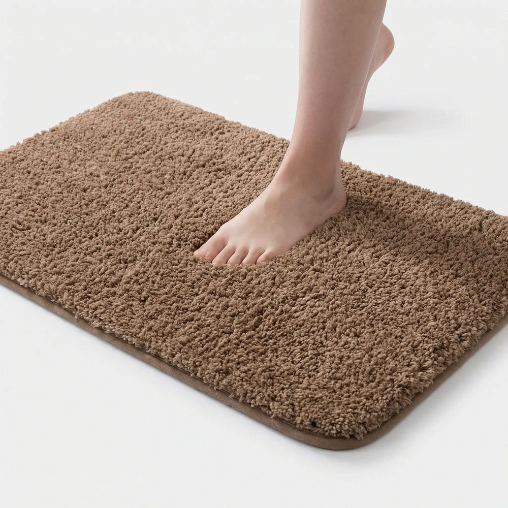 Rechteckiger Plüsch-Badeteppich - PlushStep