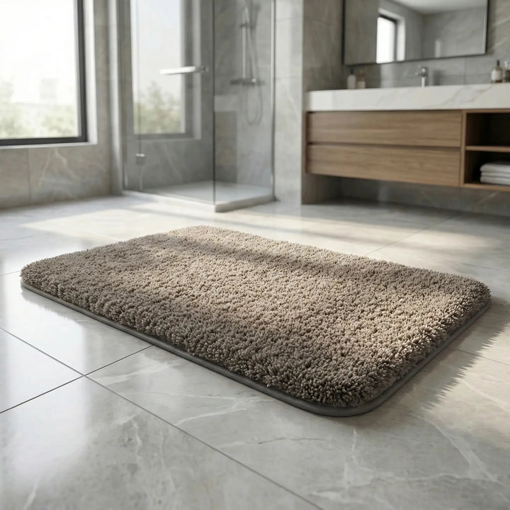 Rechteckiger Plüsch-Badeteppich - PlushStep