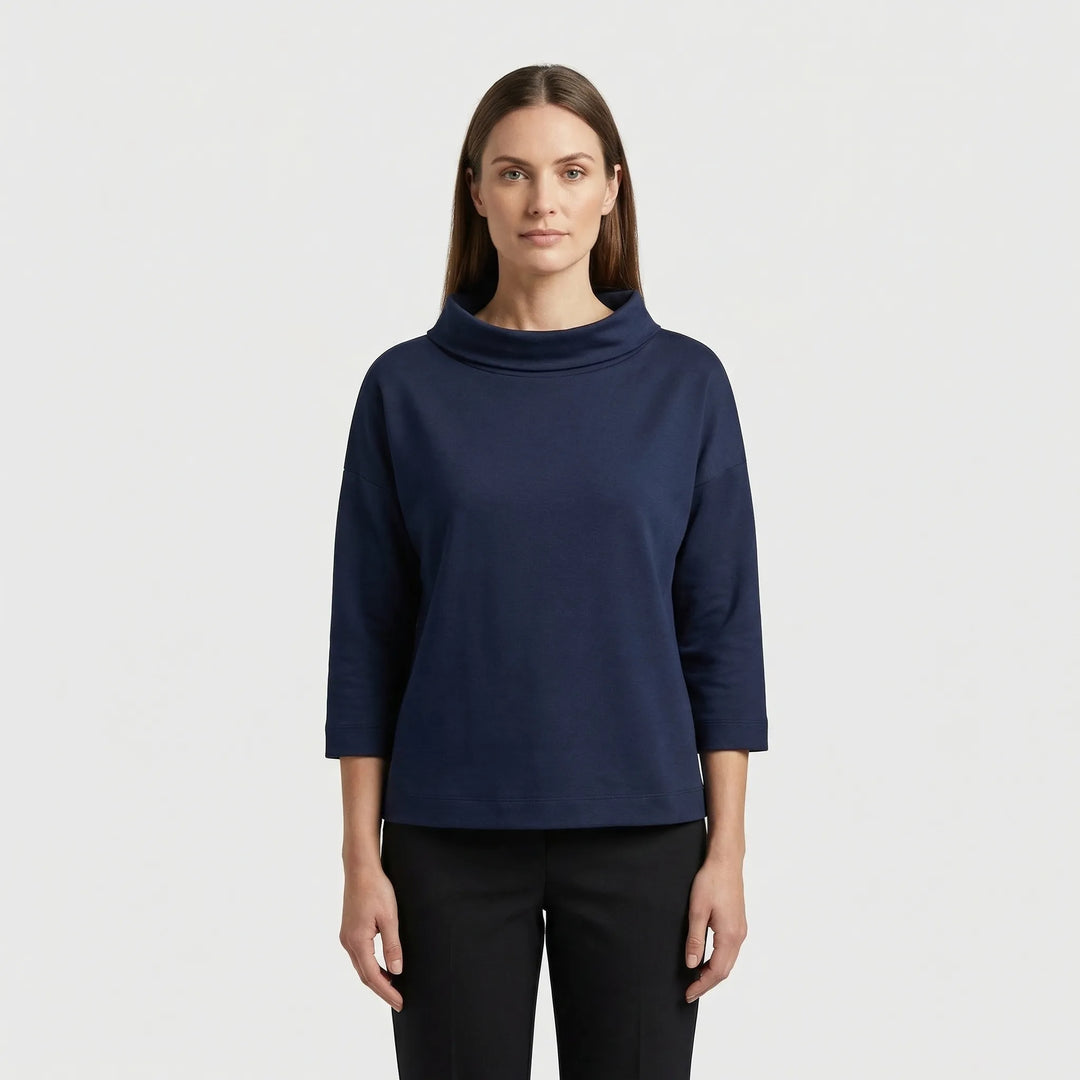 Relaxed Fit Roll-Neck Women's Top - Joanne
