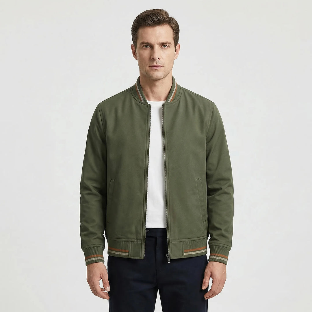 Ribbed Trim Men's Bomber Jacket - Virgil