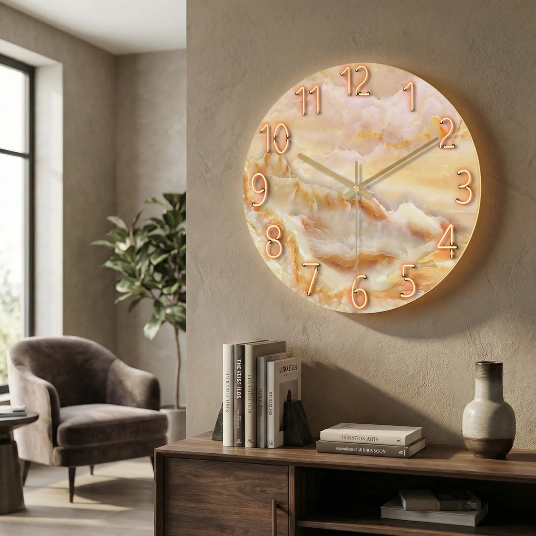 Runde, Moderne Wanduhr - LuminaraClock