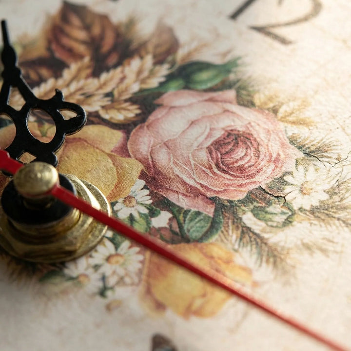 Runde Wanduhr Mit Blumen - Floriwell