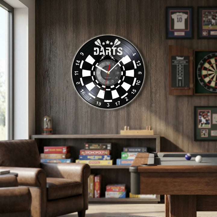 Runde Wanduhr Mit Dart-Motiv - Dartorio