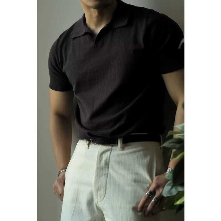 Slim Fit férfi póló nagy zipzárral – Fabrizio