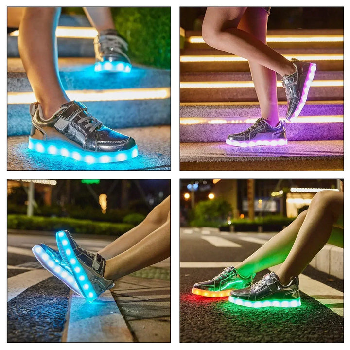 Gyerek LED-sneaker színváltó világítással járás közben