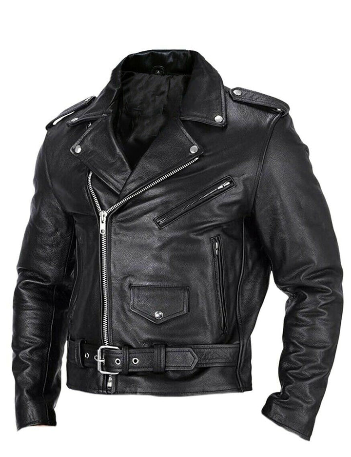 AA_Bad Conversion-Slim Fit Bőrdzseki Férfi Motoros Képviselettel - Ryder