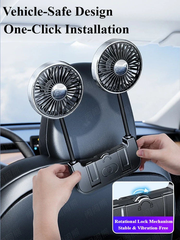 Kétfejű hátsó ülés ventilátor – Eary – (USB-C újratölthető)