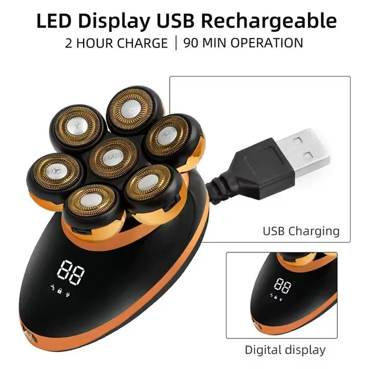 7D Lebegő Elektromos Borotva 5 az 1-ben Ápolószettel és Vízálló Dizájnnal – FlexEdge