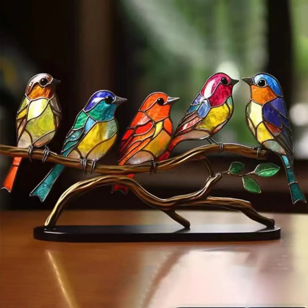 Színes Madarak Ágon Dekoratív Kép - ColorBirds
