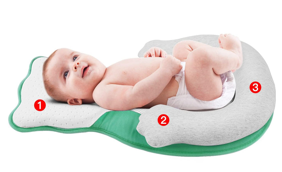 Puha újszülött fekvőpárna lábtámasszal – KuschelNest