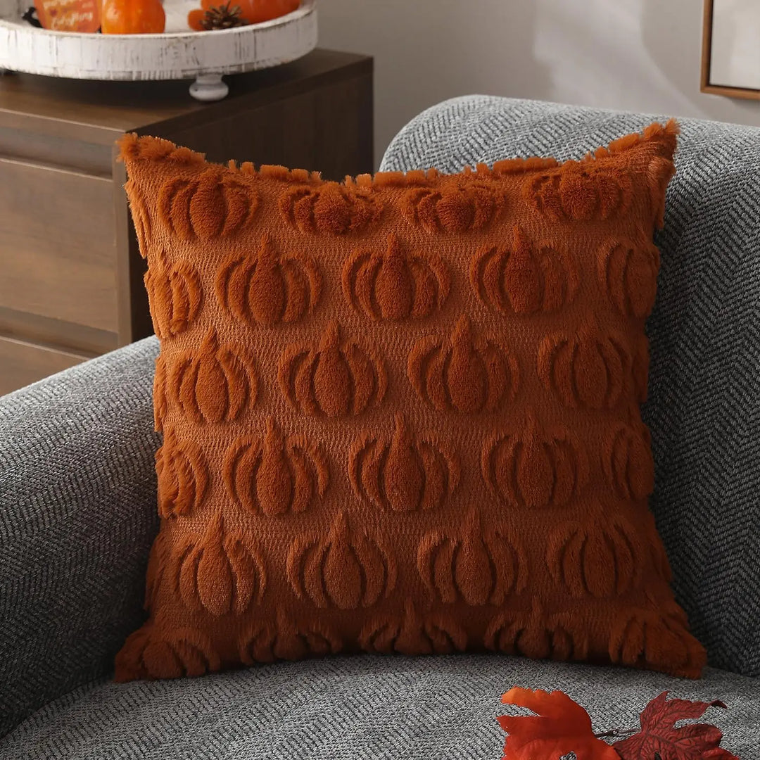 Puha műszőrme párnahuzat az őszi dekorációhoz – RusticCozy