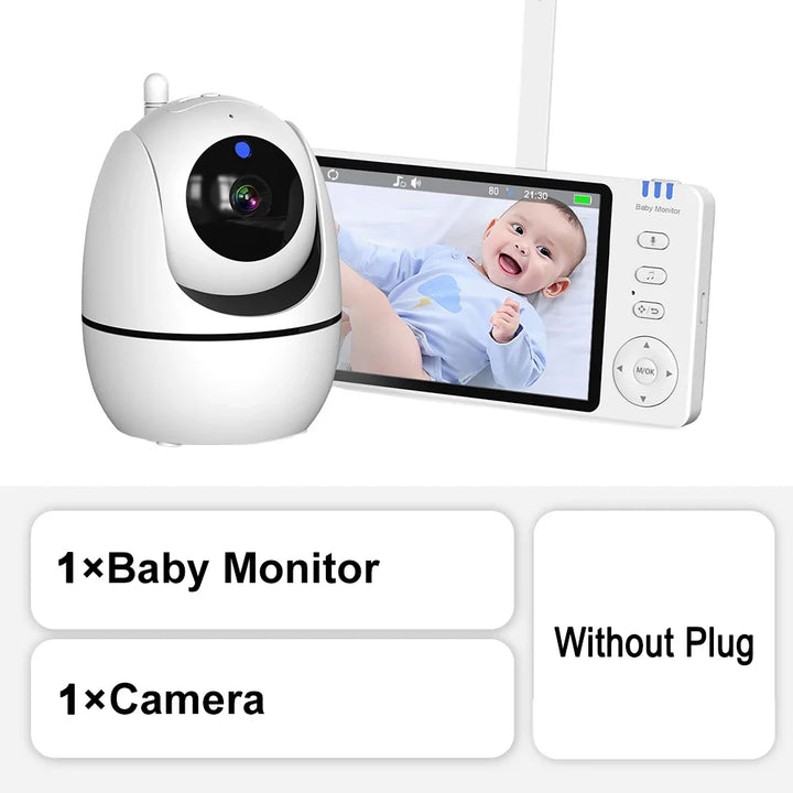 5 hüvelykes HD videós babmonitor kamerával, PTZ zoommal és éjjellátóval