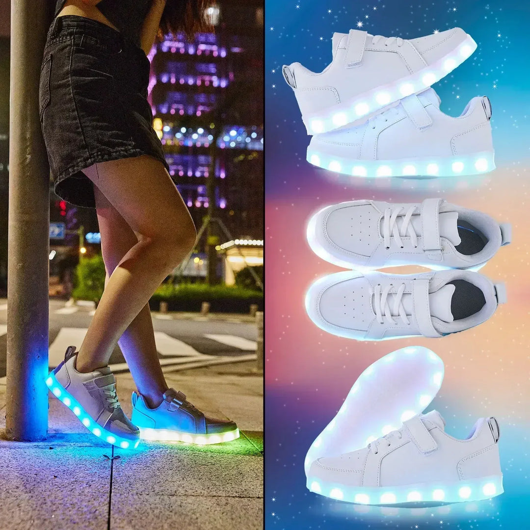 Gyerek LED-sneaker színváltó világítással járás közben