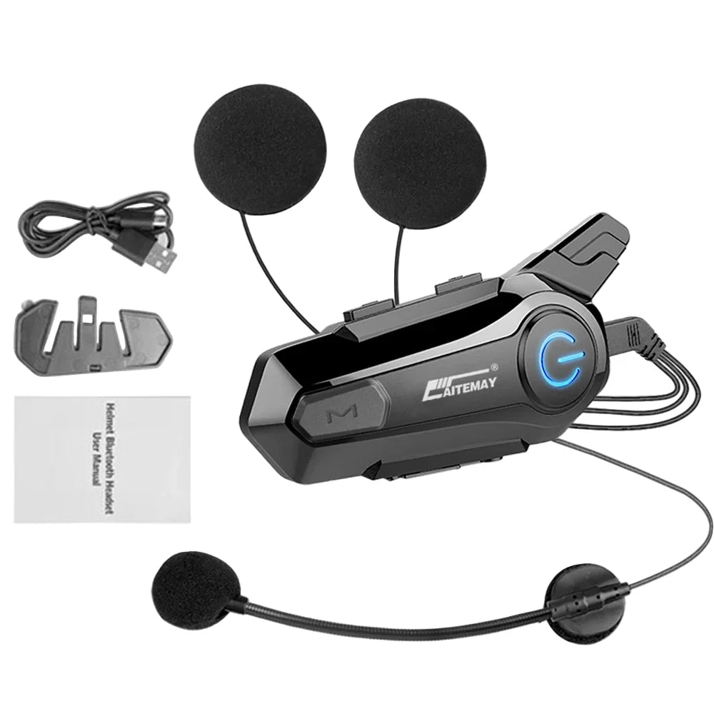 AA OOS Bluetooth Motoros Sisak Intercom Fülhallgató 1000m Hatótávval és IPX6 Vízállósággal – RoadComm