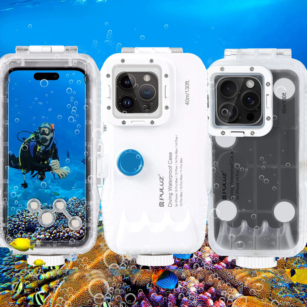 Vízálló búvártok iPhone-hoz 40 m mélységvédettel és érintésvezérléssel – AquaShield