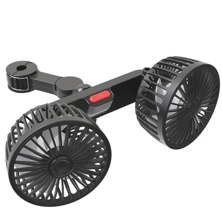 Hordozható USB Dupla Fejű Autós Ventilátor 360°-ban Forgatható 3 Sebességgel – CoolBreeze