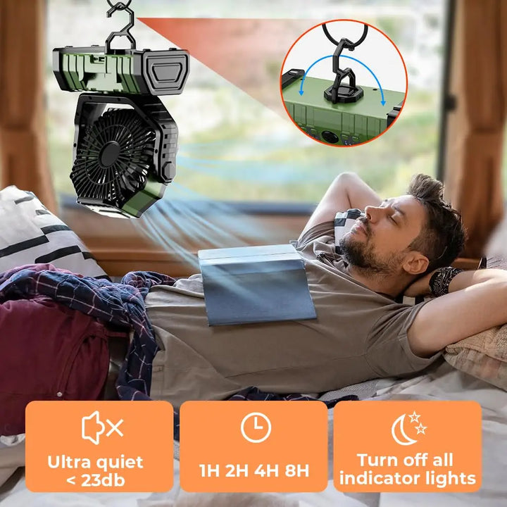 Kemping ventilátor 20,000mAh akkumulátorral, LED lámpával és távirányítóval – AirMate