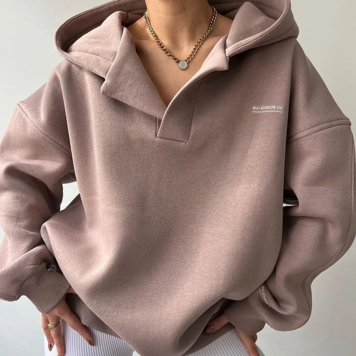 Trendi Oversized Női Kapucnis Pulóver - Luna