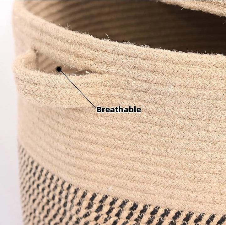 Woven Cotton Mosoda- és Tárolókosár Fedéllel 60L – Amara
