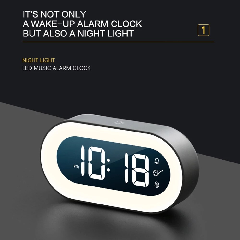 AA OUT OF STOCK Digitális Ébresztőóra Éjjeli Fénnyel - Lumino