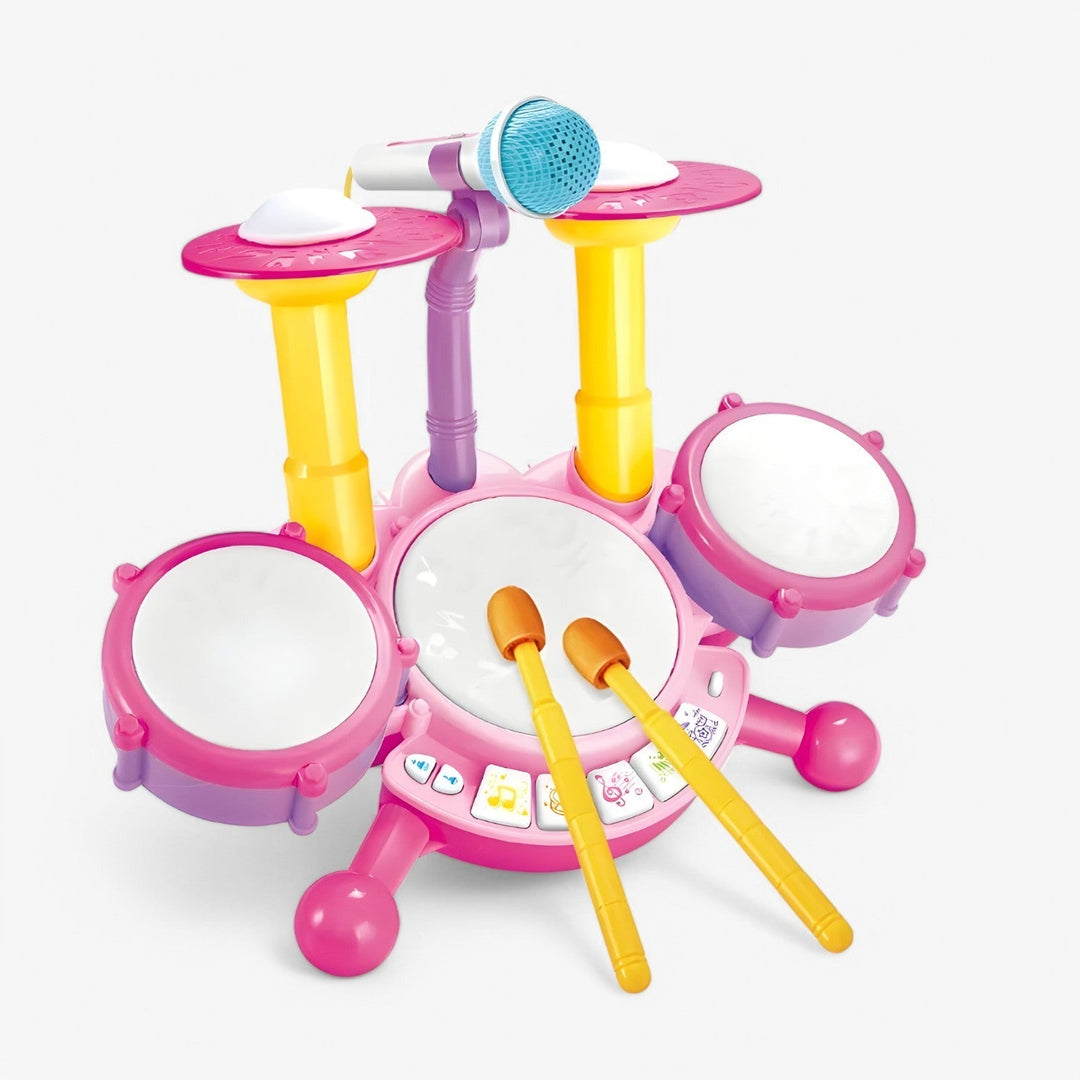 Interaktív, mikrofonnal felszerelt tanuló dobkészlet kisgyermekeknek – RhythmusSpaß Mini