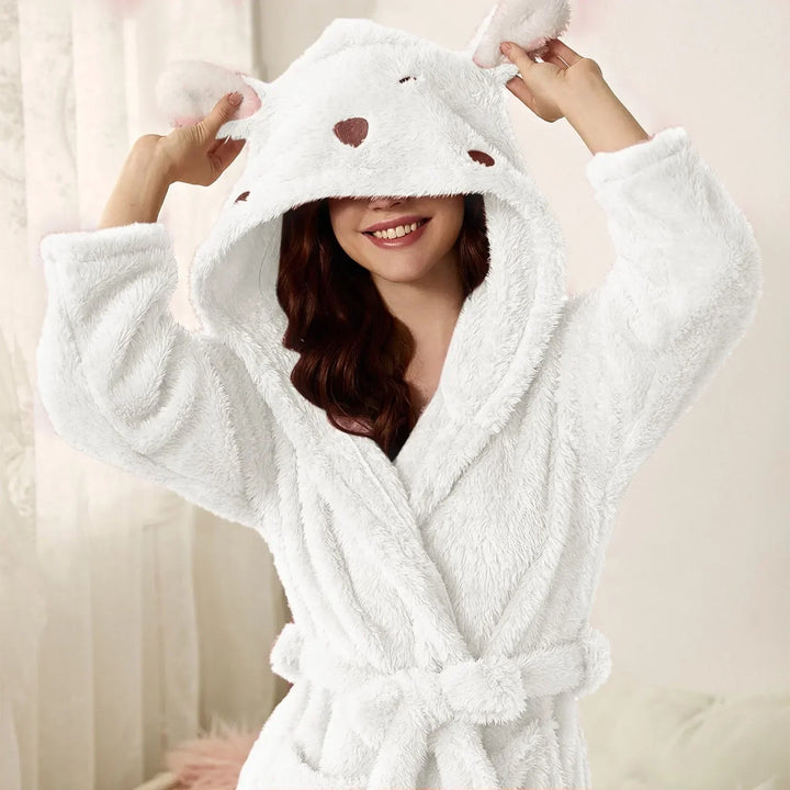 Meleg flanel fürdőköntös kapucnival és nyuszifülekkel – BunnyHug