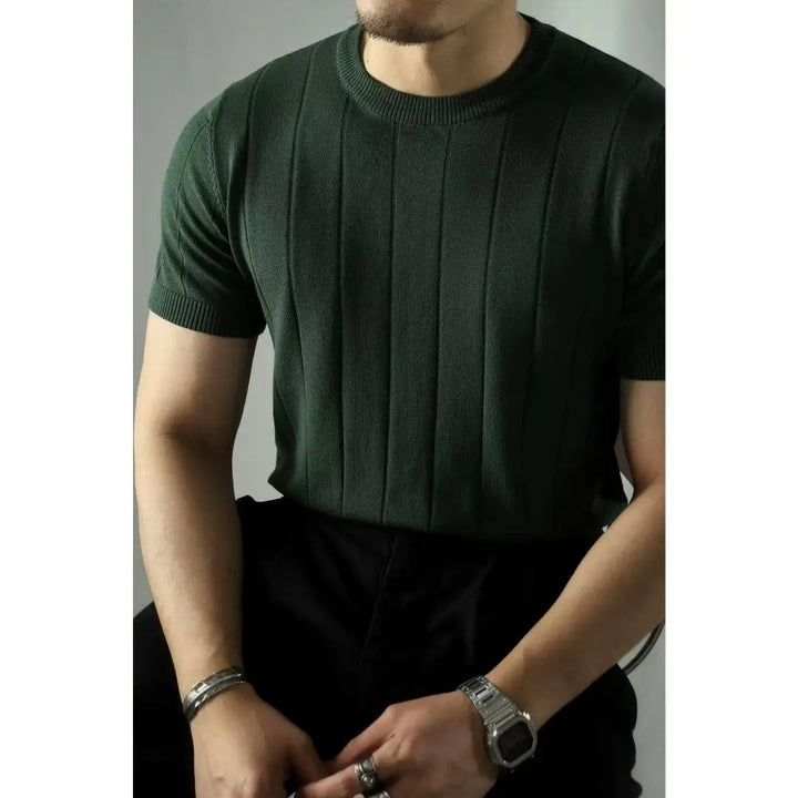 Slim Fit férfi póló nagy zipzárral – Fabrizio
