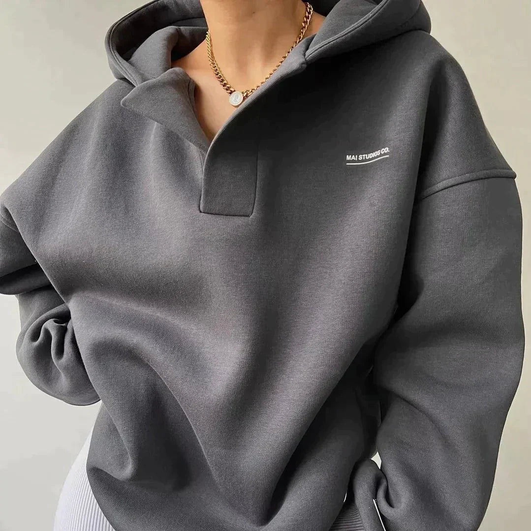 Trendi Oversized Női Kapucnis Pulóver - Luna