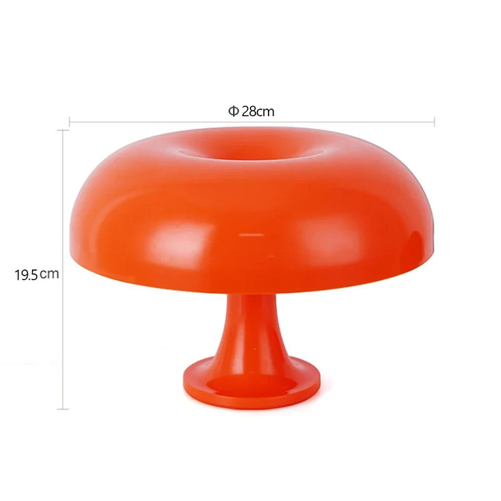Narancssárga gombalámpa méretábrája: 28 cm átmérő és 19,5 cm magasság, fehér háttéren. 9