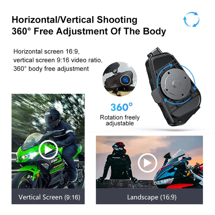 Bluetooth Motorcycle Helmet Camera 1080P HD Vízálló – ApexRide