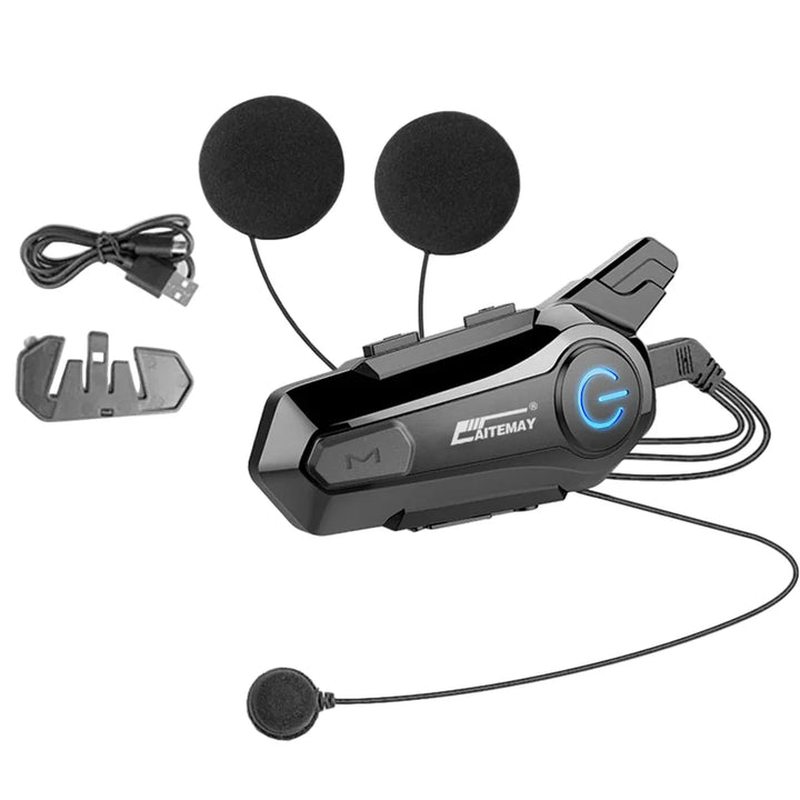 AA OOS Bluetooth Motoros Sisak Intercom Fülhallgató 1000m Hatótávval és IPX6 Vízállósággal – RoadComm