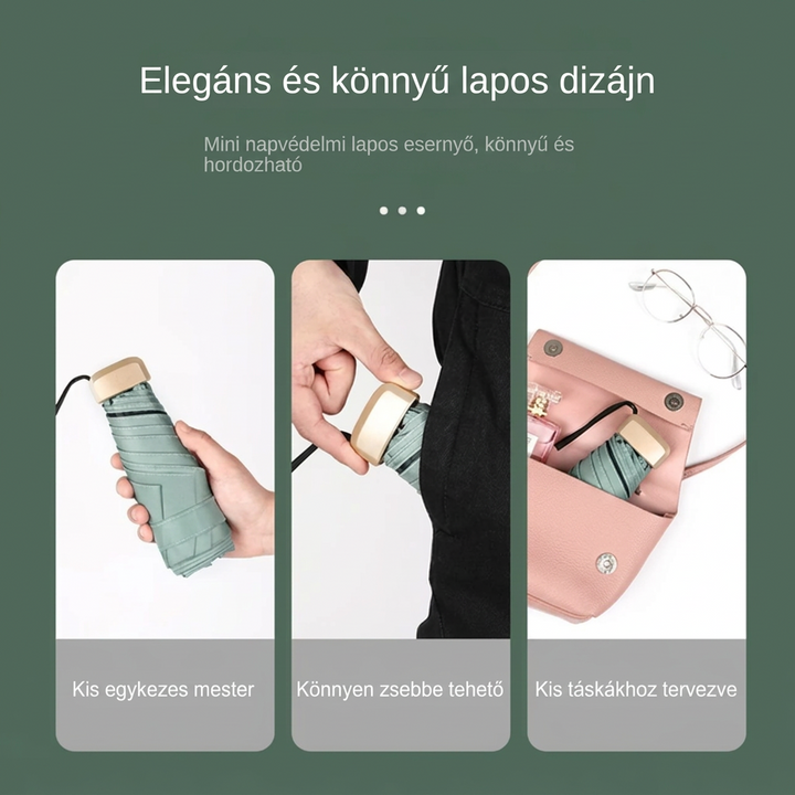 Kompakt mini zsebesernyő UV-védelemmel