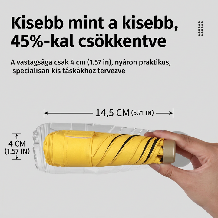 Kompakt mini zsebesernyő UV-védelemmel