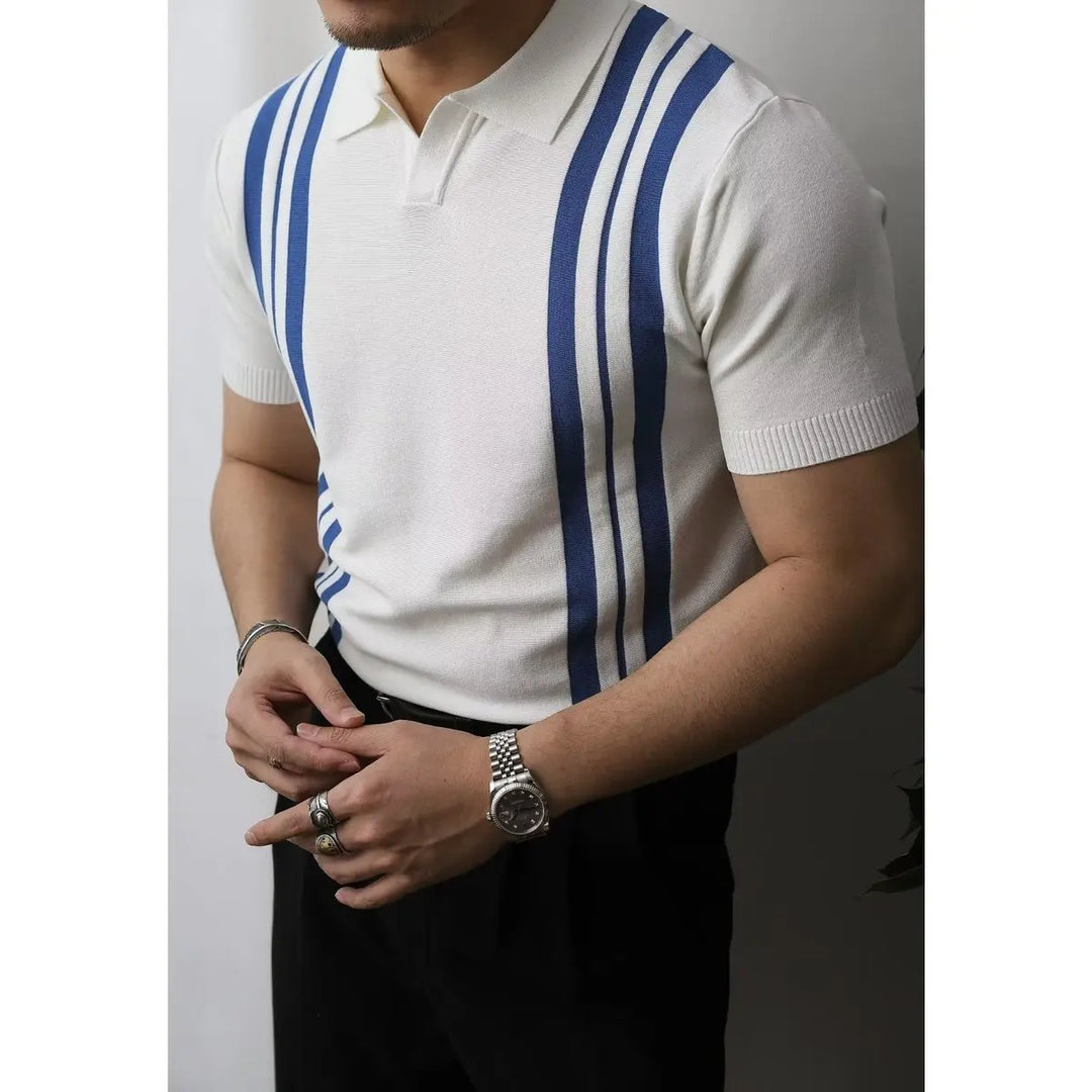 Slim Fit férfi póló nagy zipzárral – Fabrizio