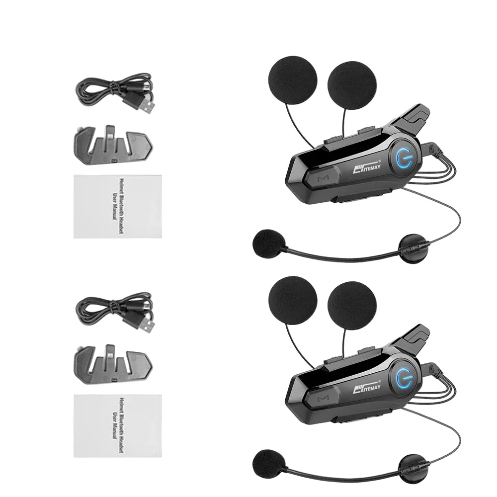 AA OOS Bluetooth Motoros Sisak Intercom Fülhallgató 1000m Hatótávval és IPX6 Vízállósággal – RoadComm