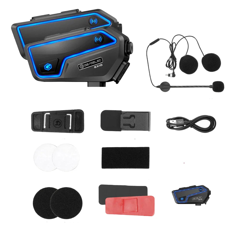Bluetooth Motorkerékpár Intercom 10 Vezető & IP67 Vízhatlan – RideSync
