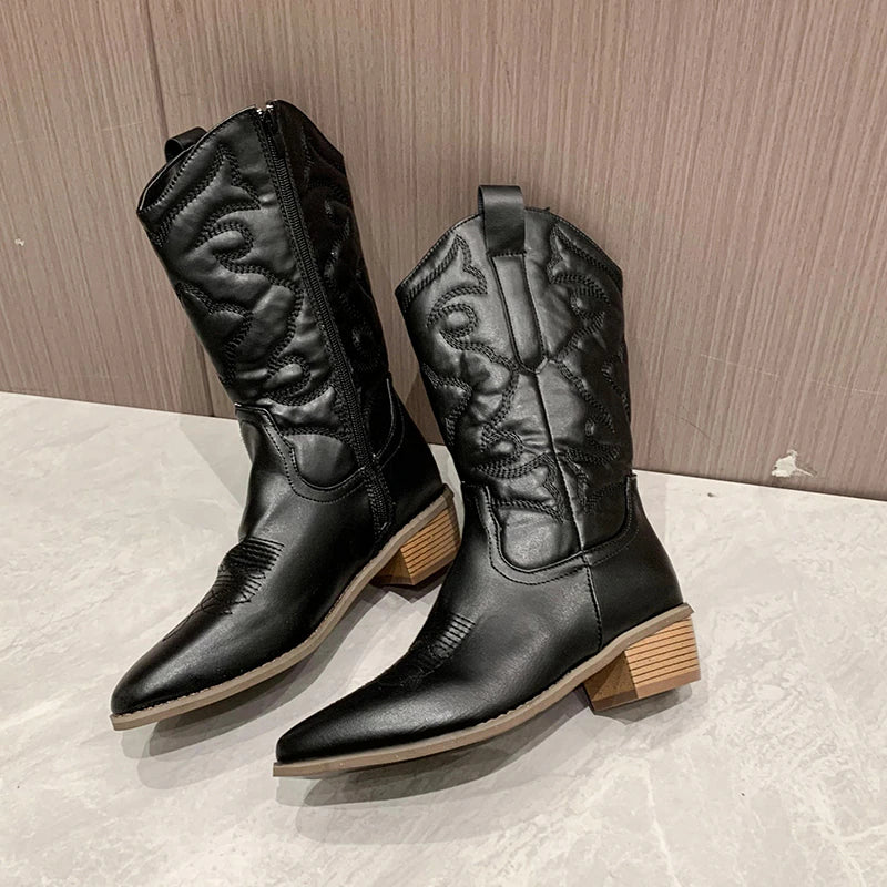 Retro Western Cowboy Csizma - Daisy