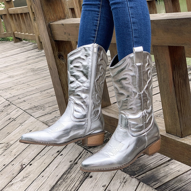 Retro Western Cowboy Csizma - Daisy