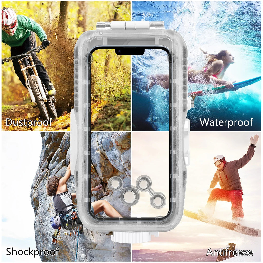 Vízálló búvártok iPhone-hoz 40 m mélységvédettel és érintésvezérléssel – AquaShield