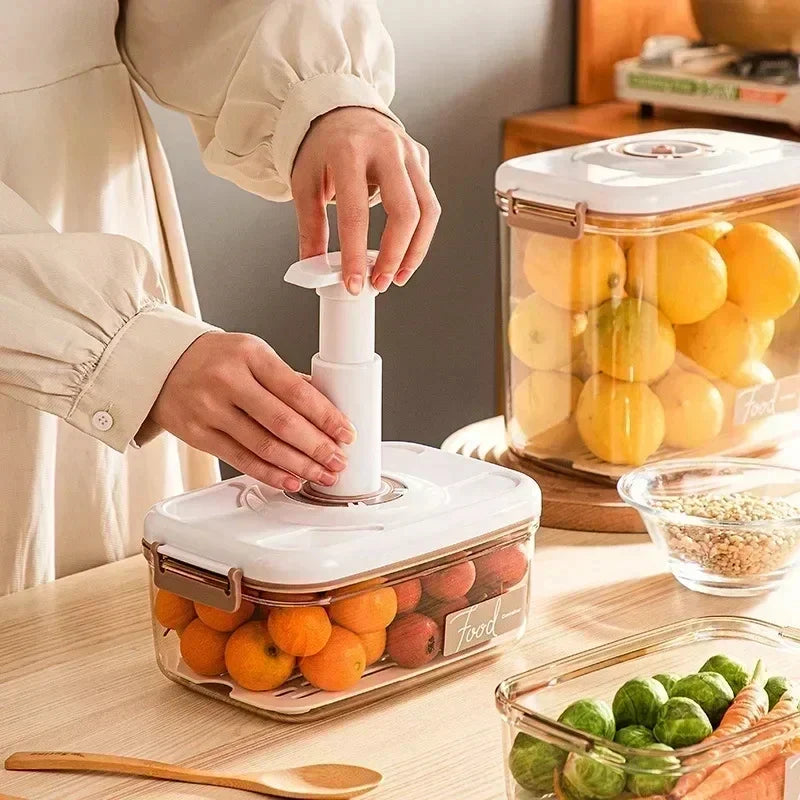 Étel Vákuum Tároló Doboz Átlátszó Tartály Kézi Pumpával – FreshLock