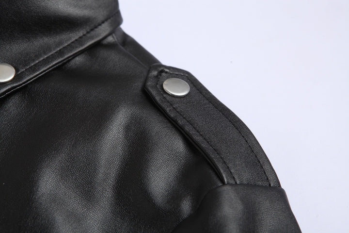 AA_Bad Conversion-Slim Fit Bőrdzseki Férfi Motoros Képviselettel - Ryder