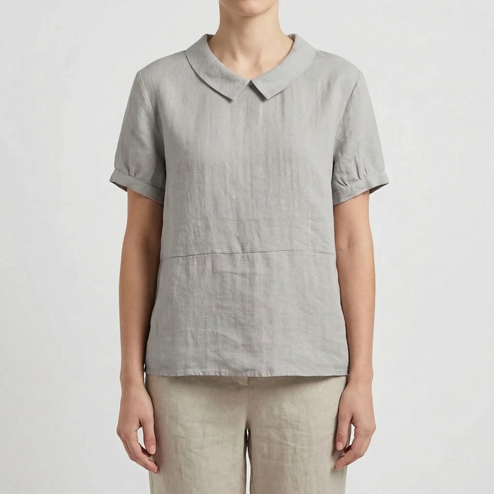 Short Sleeve Collared Women's Top - Maria