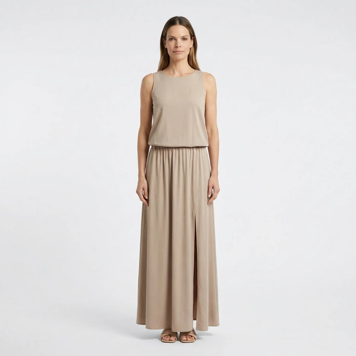 Sleeveless Maxi Dress With Side Split - Vickie
