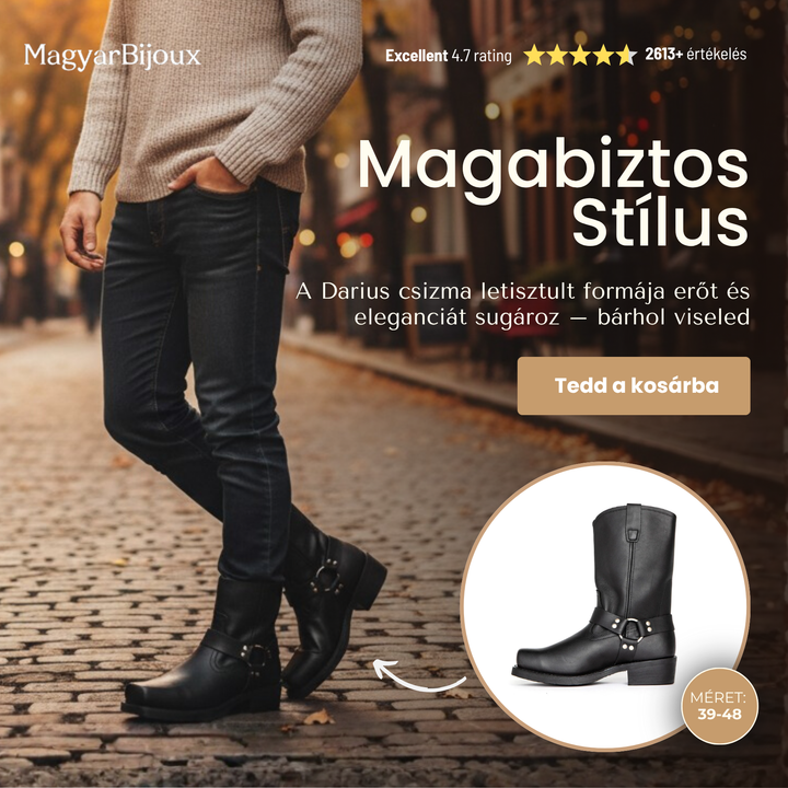 Stílusos Bőr Férfi Cowboy Csizmák - Darius