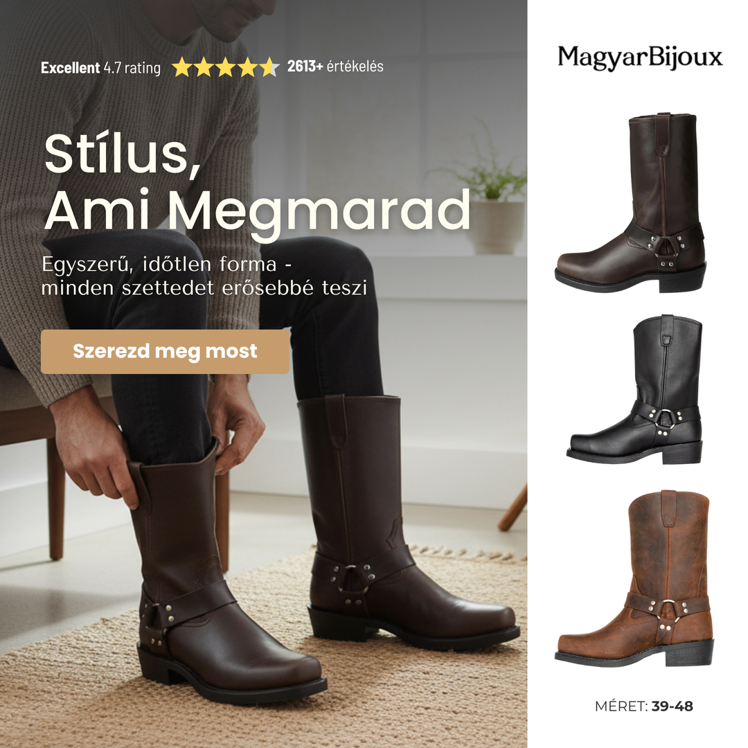 Stílusos Bőr Férfi Cowboy Csizmák - Darius