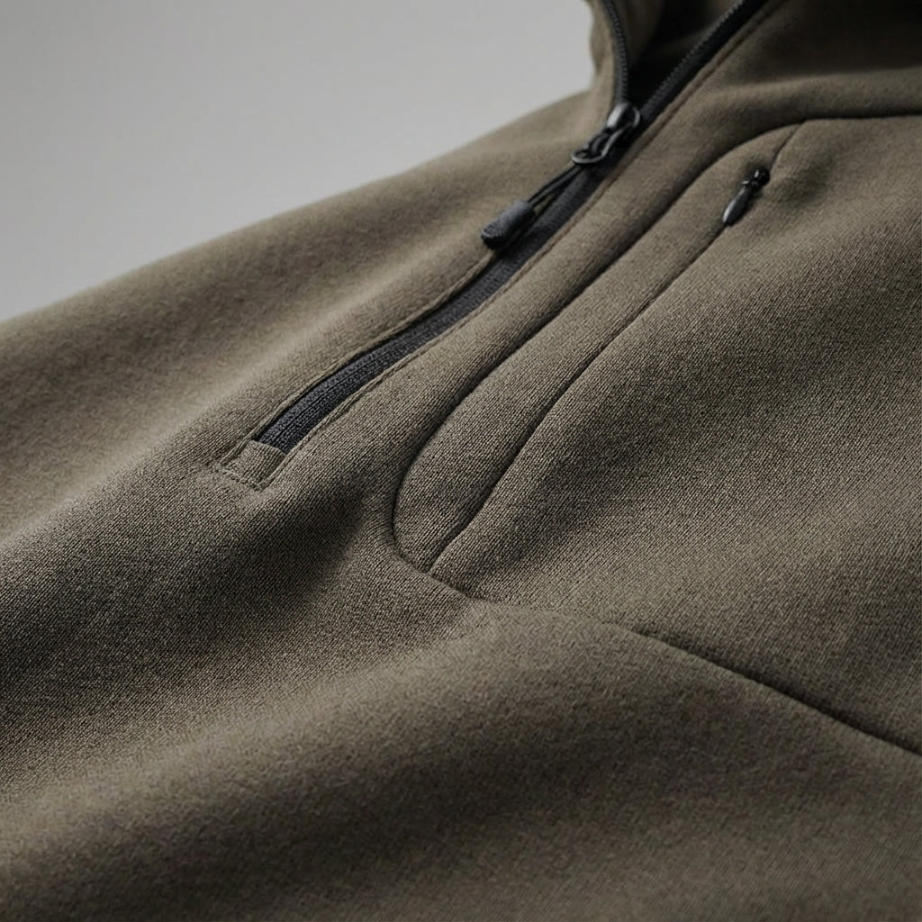 Thermische Kapuzenjacke Mit Halber Reißverschluß - Brandon
