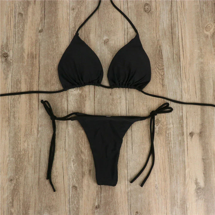 Triangle Top String Bikini Set - Tracy