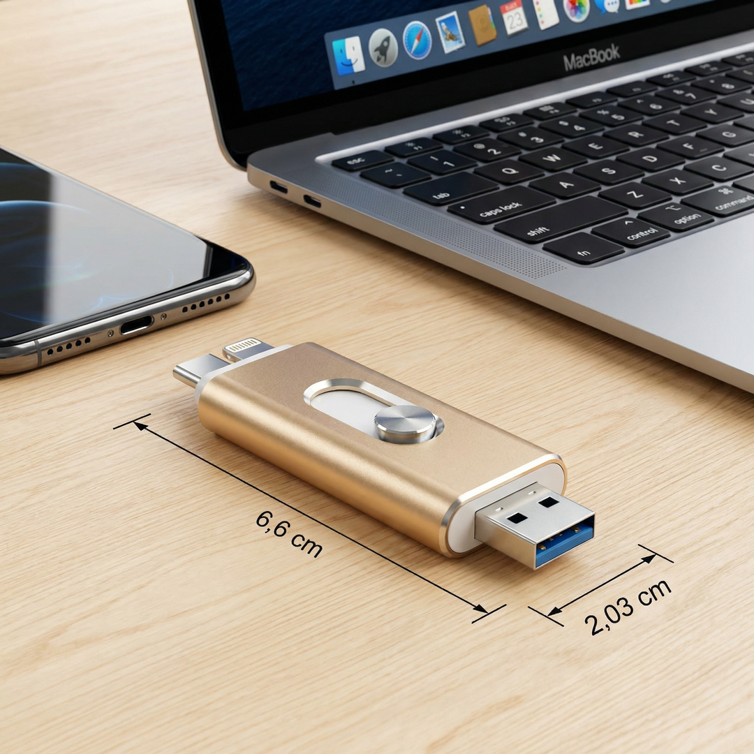 3-in-1 USB Flash Drive | USB 3.0 High-Speed with Type-C & OTG Adapter 8